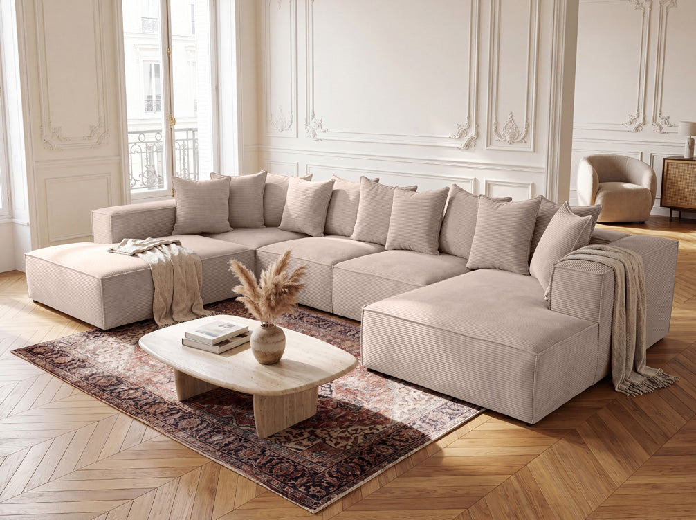 Luxusbetten24 Designer Largo U XXL Sofa Cord