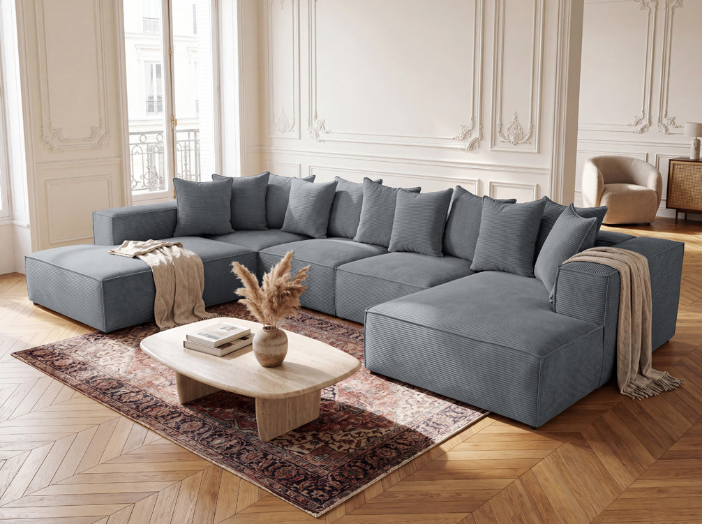 Luxusbetten24 Designer Largo U XXL Sofa Cord