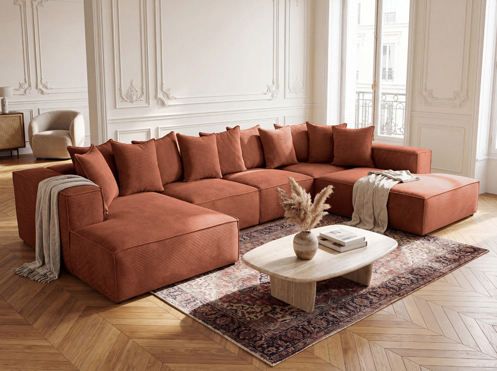 Luxusbetten24 Designer Largo U XXL Sofa Cord