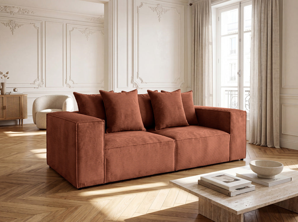 Luxusbetten24 Designer Sofa Largo 3‑Sitzer Cord