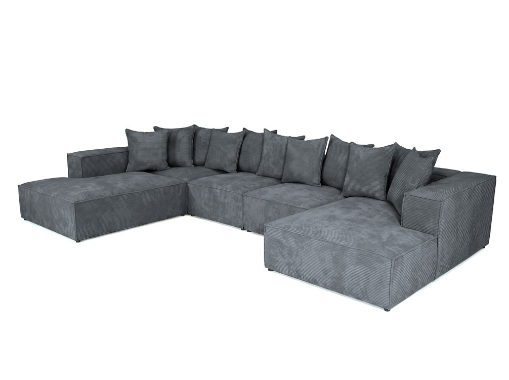 Luxusbetten24 Designer Largo U XXL Sofa Cord