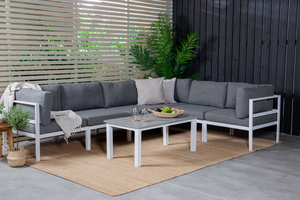 Luxusbetten24 Sofi Loungesessel Eckmodul mit Kissen für den Außenbereich
