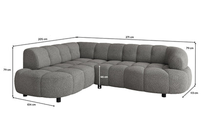 Luxusbetten24 Olivia Mini Designer Sofa Teddy Bouclé Elektrische Erweiterung
