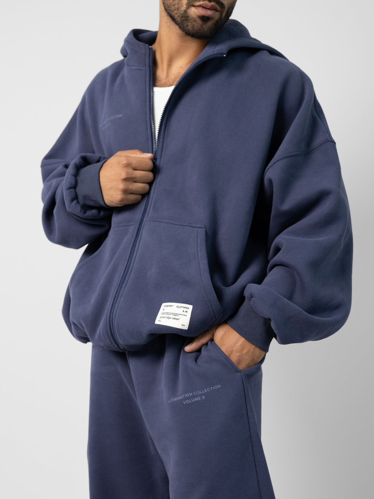 Comfrt Affirmation Zip Hoodie Oversized Super Soft Cotton Maroon