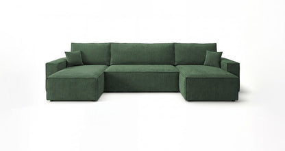 Designer Sofa Lunaro U Mini mit Schlaffunktion und Stauraum in Cord