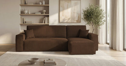 Designer Sofa Lunaro Mini Cord mit Schlaf- und Klappfunktion