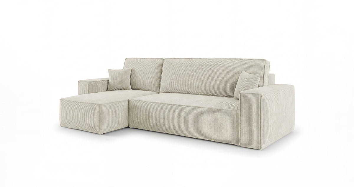 Designer Sofa Lunaro Mini Cord mit Schlaf- und Klappfunktion