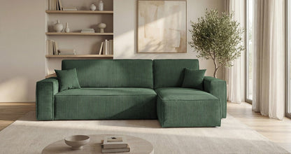 Designer Sofa Lunaro Mini Cord mit Schlaf- und Klappfunktion
