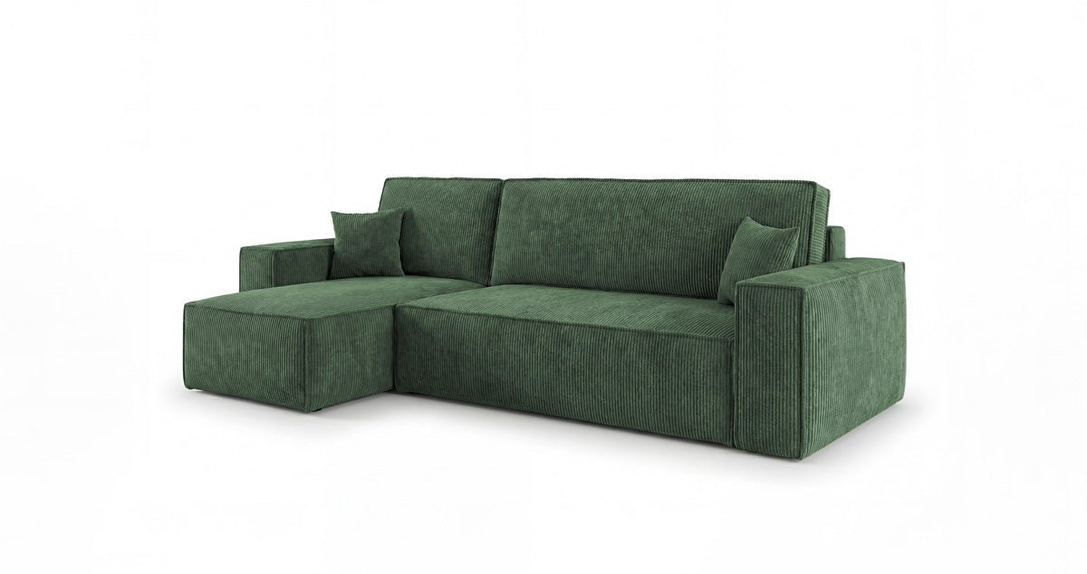Designer Sofa Lunaro Mini Cord mit Schlaf- und Klappfunktion