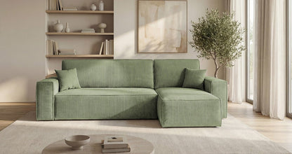 Designer Sofa Lunaro Mini Cord mit Schlaf- und Klappfunktion