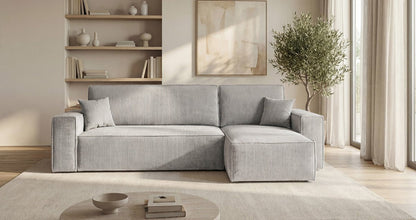 Designer Sofa Lunaro Mini Cord mit Schlaf- und Klappfunktion