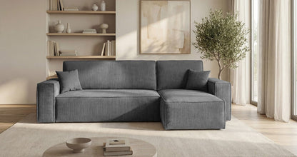 Designer Sofa Lunaro Mini Cord mit Schlaf- und Klappfunktion