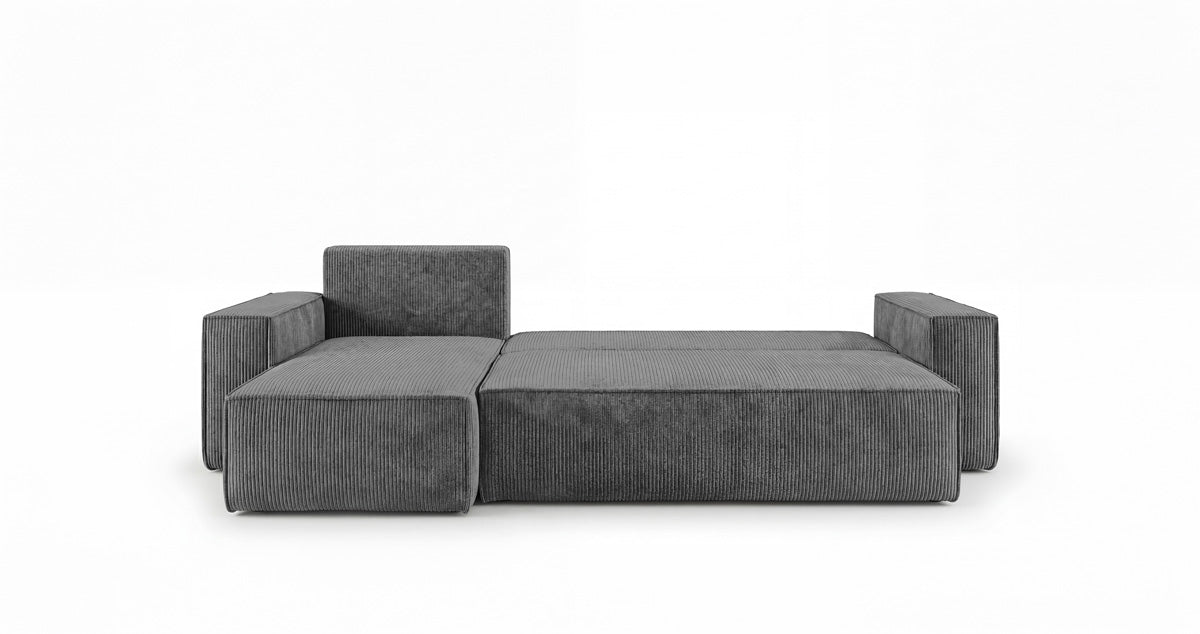 Designer Sofa Lunaro Mini Cord mit Schlaf- und Klappfunktion