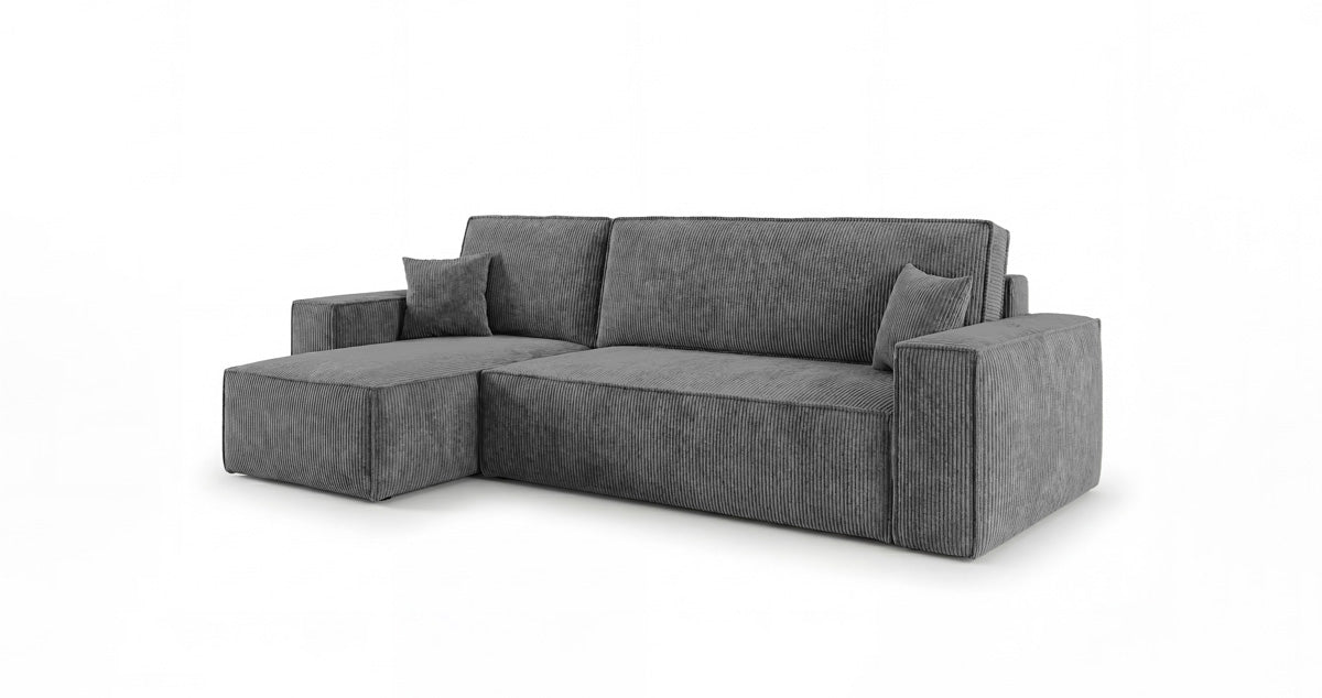 Designer Sofa Lunaro Mini Cord mit Schlaf- und Klappfunktion