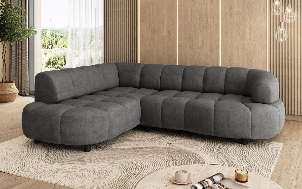Luxusbetten24 Designer Sofa Olivia Mini Samt mit elektrischer Sitzerweiterung