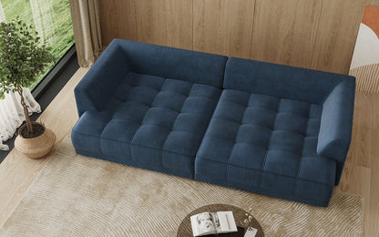 Designer Big Sofa Nuvo in Samt mit Elektrischer Schlaffunktion
