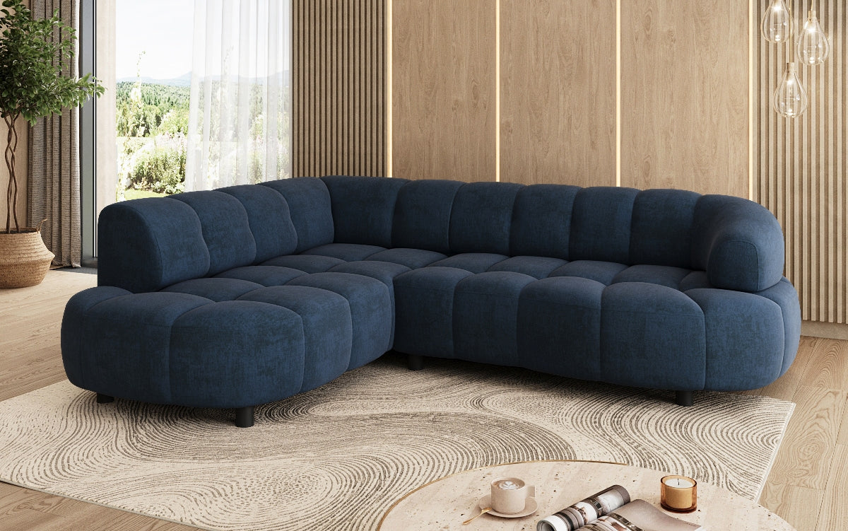 Luxusbetten24 Designer Sofa Olivia Mini Samt mit elektrischer Sitzerweiterung