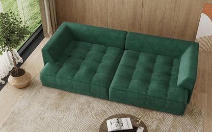Designer Big Sofa Nuvo in Samt mit Elektrischer Schlaffunktion