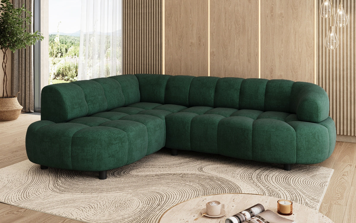 Luxusbetten24 Designer Sofa Olivia Mini Samt mit elektrischer Sitzerweiterung
