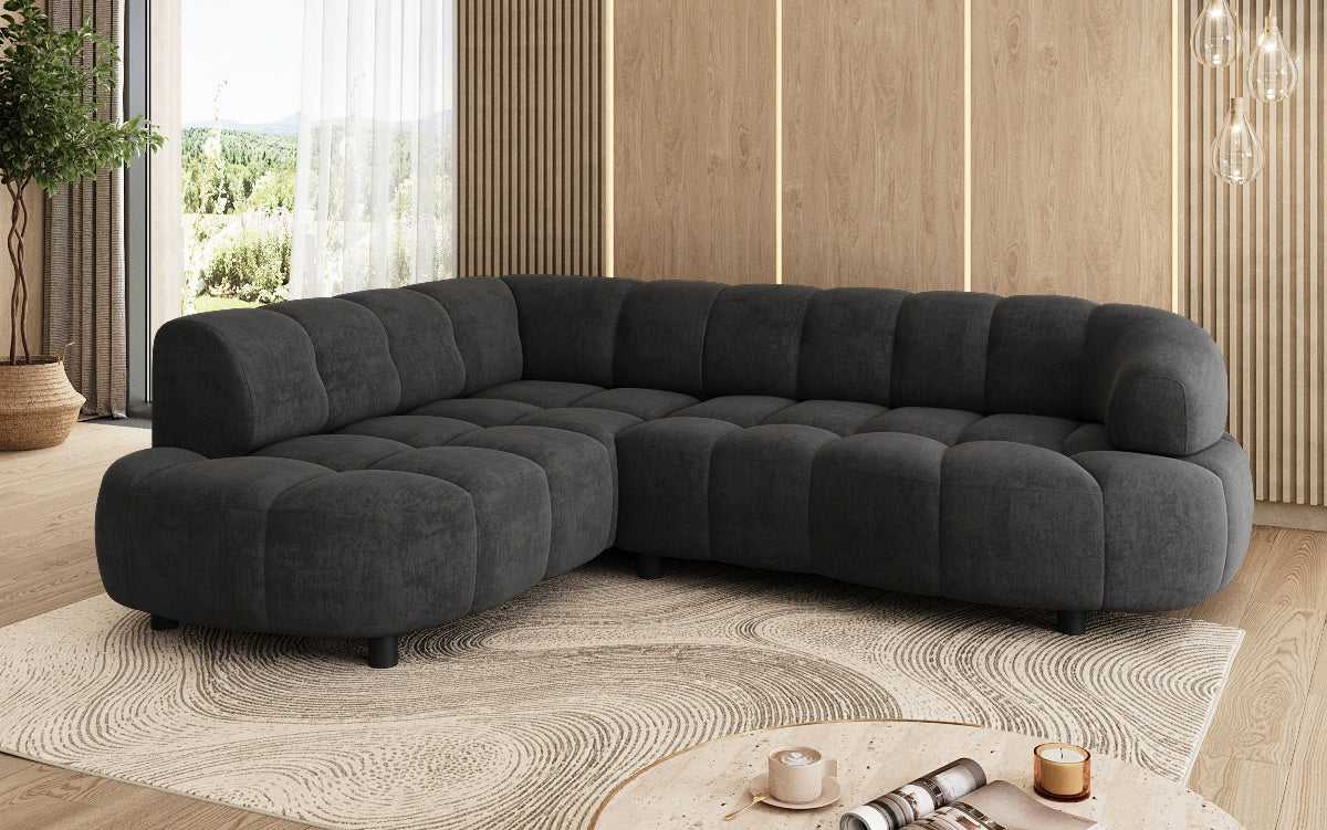Luxusbetten24 Designer Sofa Olivia Mini Samt mit elektrischer Sitzerweiterung