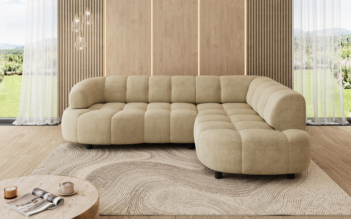 Luxusbetten24 Designer Sofa Olivia Mini Samt mit elektrischer Sitzerweiterung