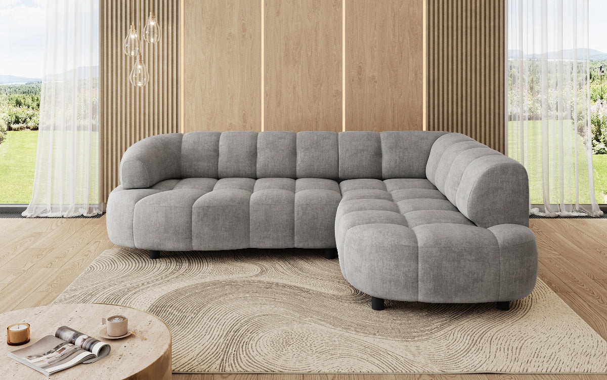 Luxusbetten24 Designer Sofa Olivia Mini Samt mit elektrischer Sitzerweiterung