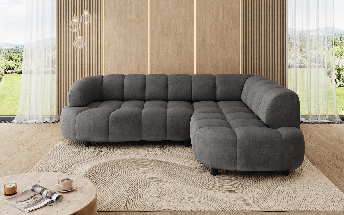 Luxusbetten24 Designer Sofa Olivia Mini Samt mit elektrischer Sitzerweiterung