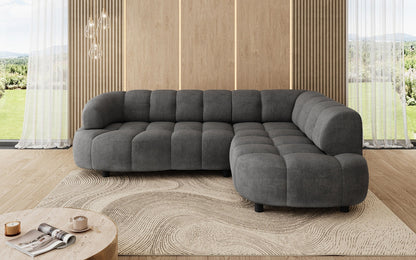 Luxusbetten24 Designer Sofa Olivia Mini Samt mit elektrischer Sitzerweiterung