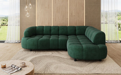 Luxusbetten24 Designer Sofa Olivia Mini Samt mit elektrischer Sitzerweiterung