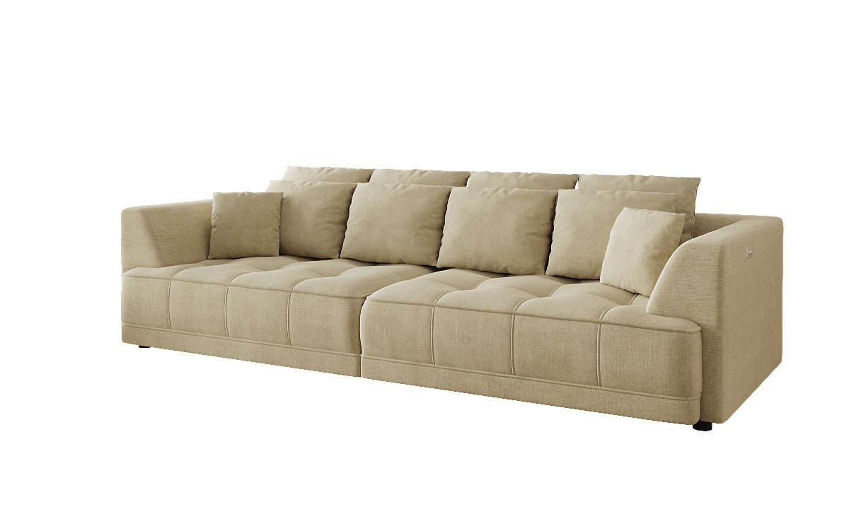Designer Big Sofa Nuvo in Samt mit Elektrischer Schlaffunktion