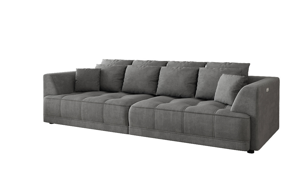 Designer Big Sofa Nuvo in Samt mit Elektrischer Schlaffunktion