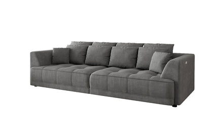 Designer Big Sofa Nuvo in Samt mit Elektrischer Schlaffunktion