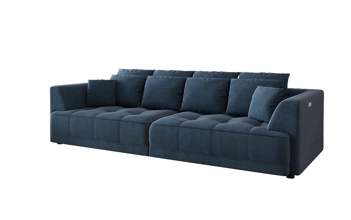 Designer Big Sofa Nuvo in Samt mit Elektrischer Schlaffunktion