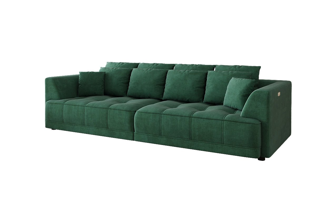 Designer Big Sofa Nuvo in Samt mit Elektrischer Schlaffunktion