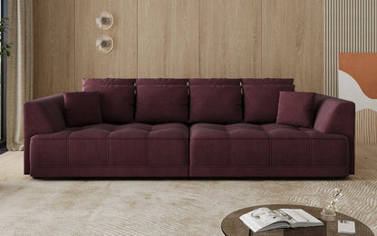 Designer Big Sofa Nuvo in Samt mit Elektrischer Schlaffunktion