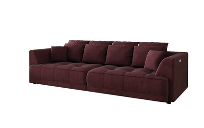 Designer Big Sofa Nuvo in Samt mit Elektrischer Schlaffunktion