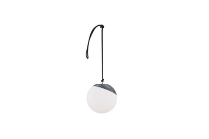 Luxusbetten24 Ilona Outdoor Pendelleuchte Plastik Schwarz‑Weiß Batterie Terrasse