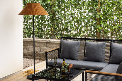 Luxusbetten24 Arian Stehlampe wetterfeste Braun/Schwarz Garten Balkon Terrasse