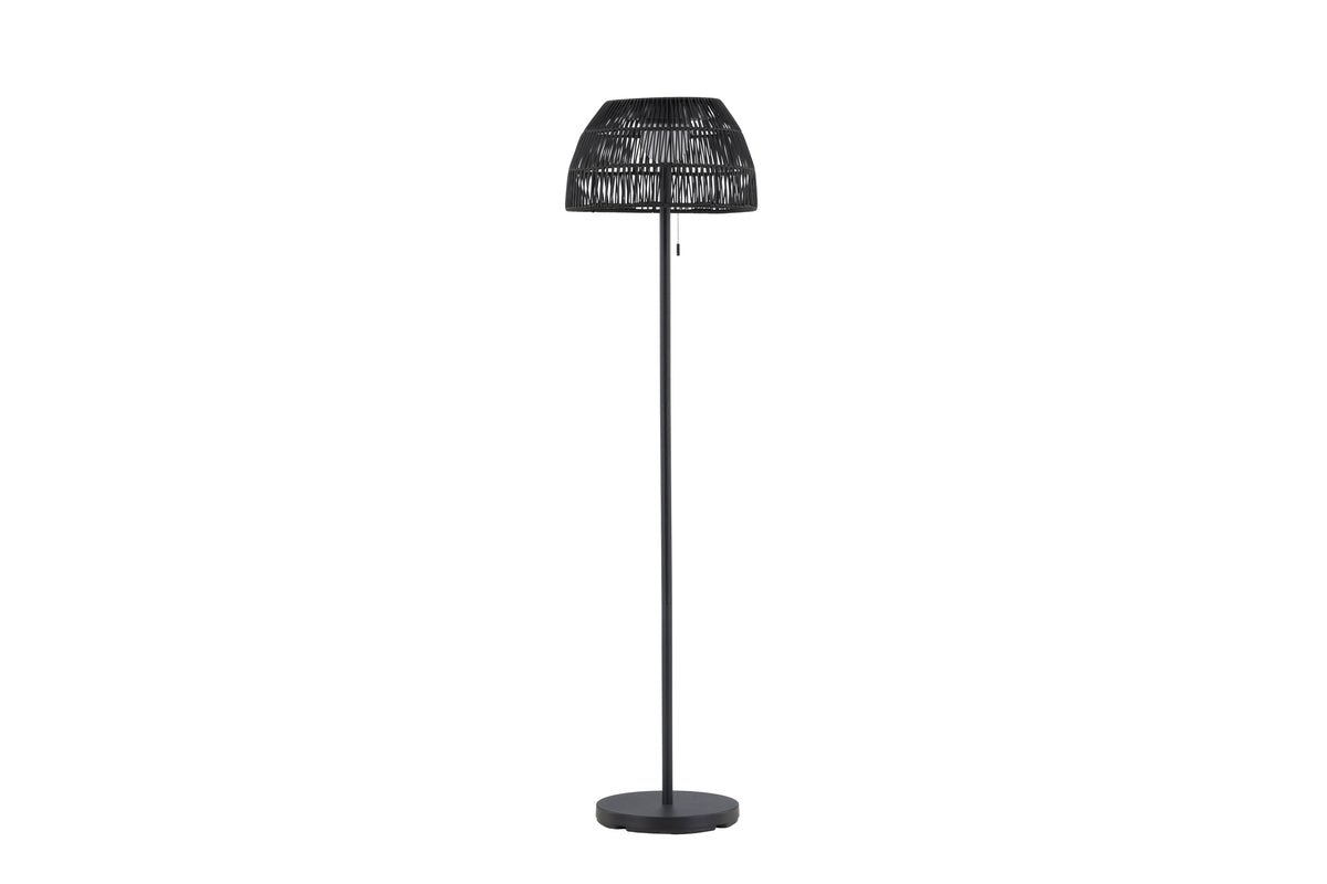 Luxusbetten24 Elan Outdoor-Stehlampe – Wetterfeste Stehleuchte aus Bambus und Metall, Braun