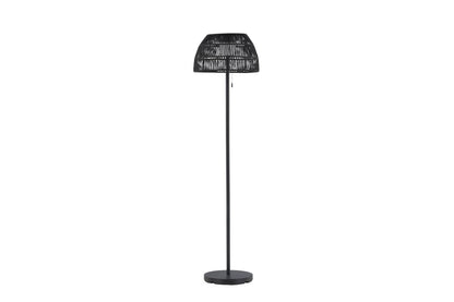Luxusbetten24 Elan Outdoor-Stehlampe – Wetterfeste Stehleuchte aus Bambus und Metall, Braun