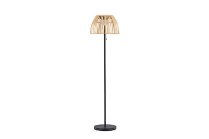 Luxusbetten24 Elan Outdoor-Stehlampe – Wetterfeste Stehleuchte aus Bambus und Metall, Braun