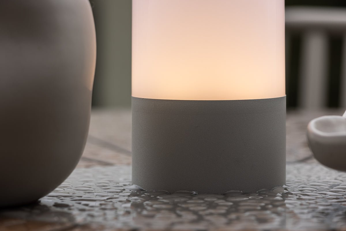 Arilo Outdoor-Tischlampe – Wetterfest, Kunststoff & Stahl, Grau Für Garten