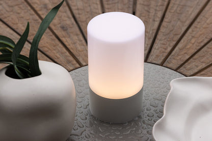 Arilo Outdoor-Tischlampe – Wetterfest, Kunststoff & Stahl, Grau Für Garten