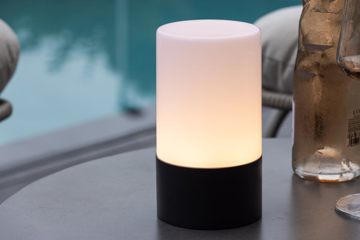 Arilo Outdoor-Tischlampe – Wetterfest, Kunststoff & Stahl, Grau Für Garten
