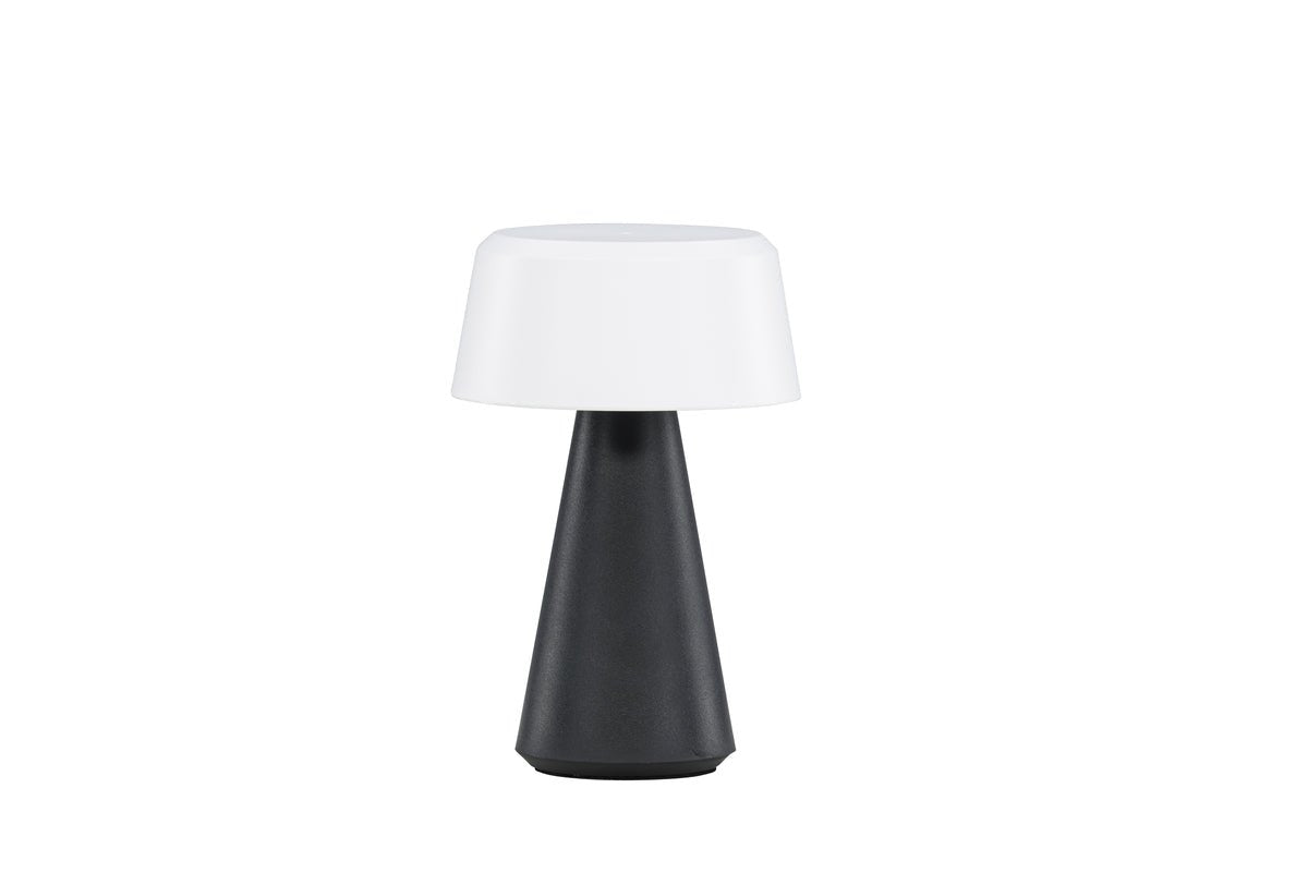 Outdoor-Tischlampe „Lynora“ – kabellose LED-Außenlampe in Schwarz-Weiß
