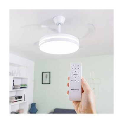 Ventilador de Techo INNOVAGOODS V0103890 36W con Altavoz Bluetooth Blanco
