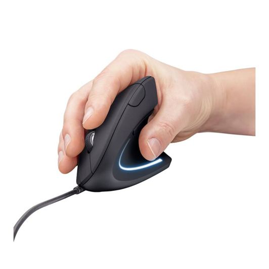 Trust VERTO Ratón Ergonómico con Cable 1,5m Negro