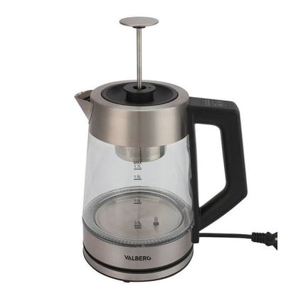 VALBERG VAL-KT2217CTTEA Hervidor 1,7L 2200W Conector 360° Vidrio Inoxidable