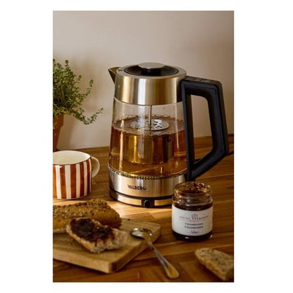 VALBERG VAL-KT2217CTTEA Hervidor 1,7L 2200W Conector 360° Vidrio Inoxidable