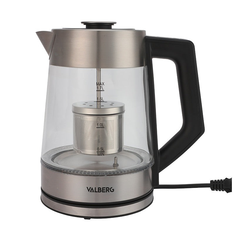 VALBERG VAL-KT2217CTTEA Hervidor 1,7L 2200W Conector 360° Vidrio Inoxidable